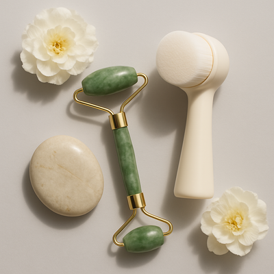 Natural jade roller set